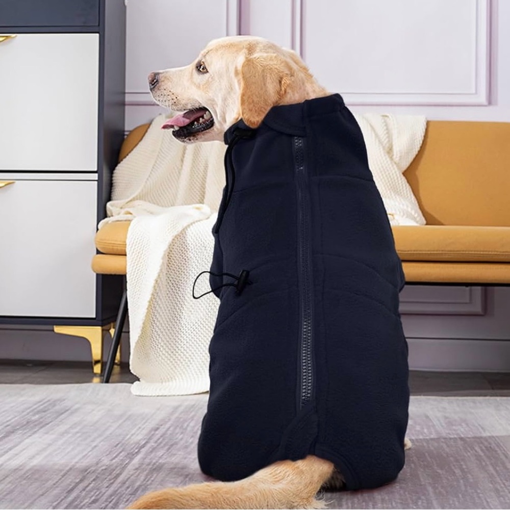 Polar fleece full body jacket for dog - Picture 3 of 7